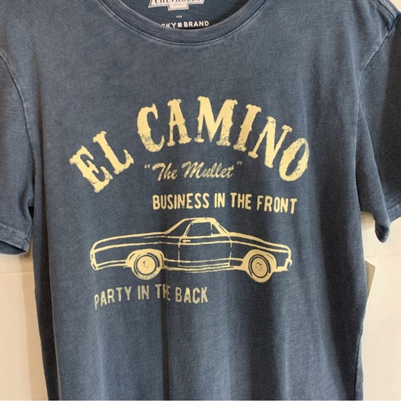NWT Lucky Brand El Camino Washed Out Navy Blue Tee, size M - Picture 4 of 10